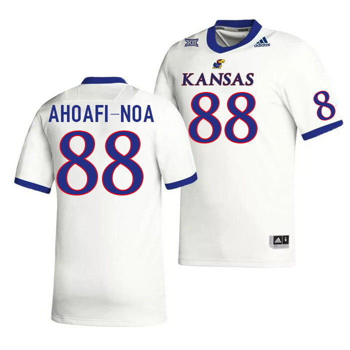 Men #88 Tevita Ahoafi-Noa Kansas Jayhawks College Football Jerseys Stitched Sale-White - Click Image to Close